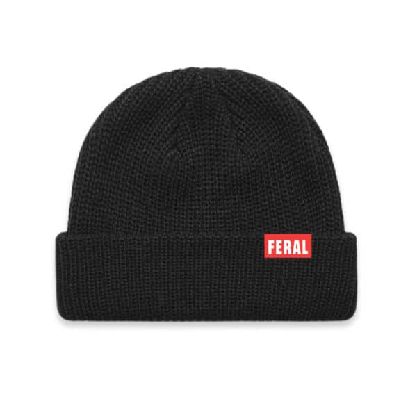 BLACK FERAL BEANIE